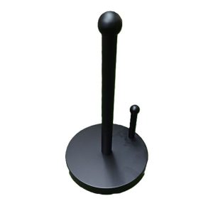 Matte black freestanding paper towel holder with weighted base