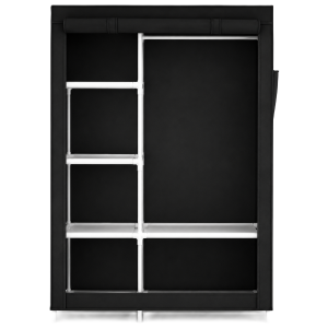 portable wardrobe South Africa Portable Fabric Wardrobe with Shelves and Hanging Rail black affordable bedroom storage