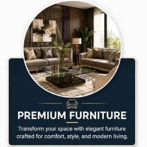 Luxury living room furniture set featuring beige fabric sofas, gold-accent glass coffee table and designer décor – Bright Sky premium furniture South Africa
